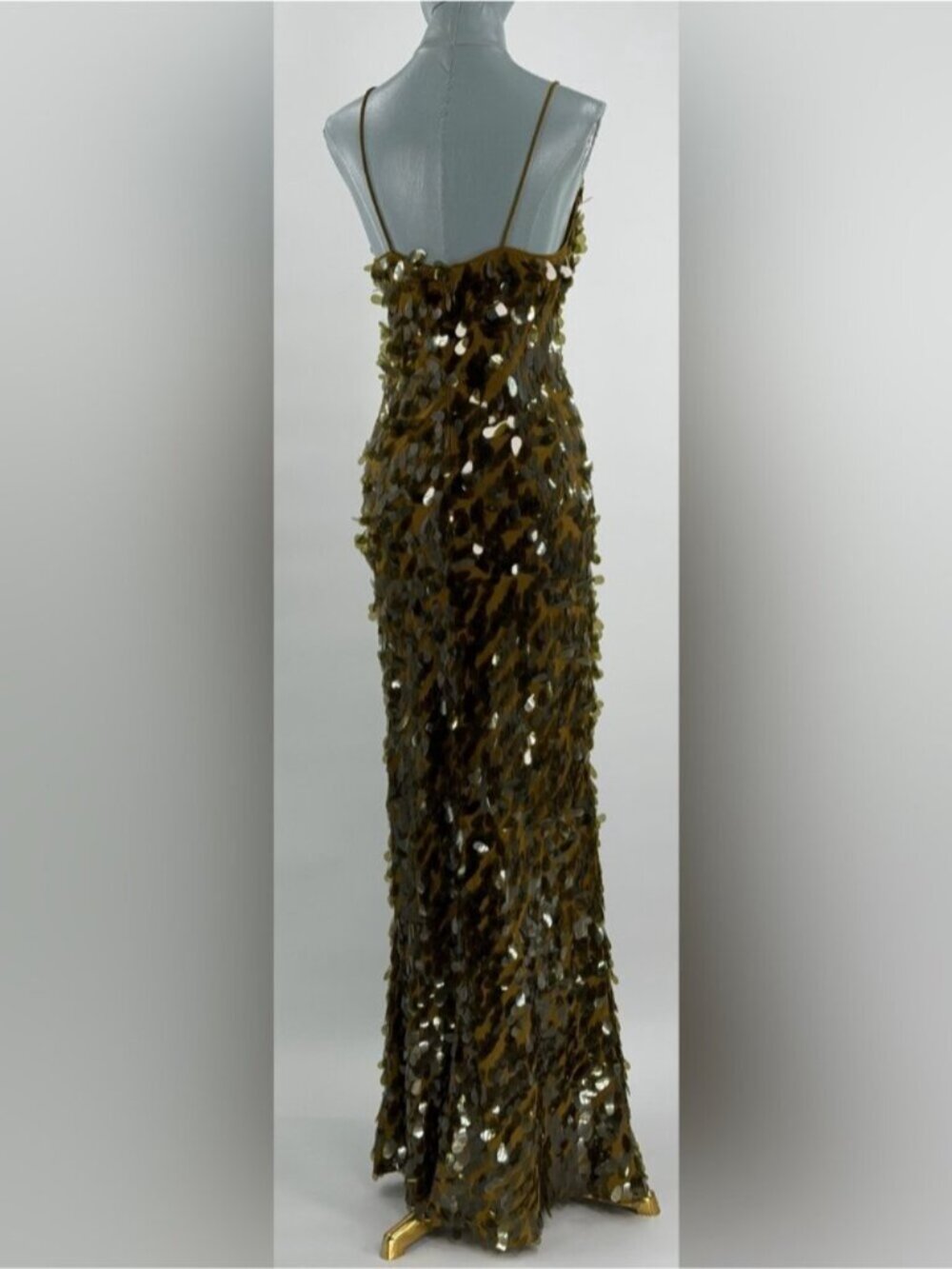 🆕 MISHA COLLECTION 🧿 NWOT Sapphire Sequins Maxi Dress, Olive - Sz M US 6 - Picture 6 of 15